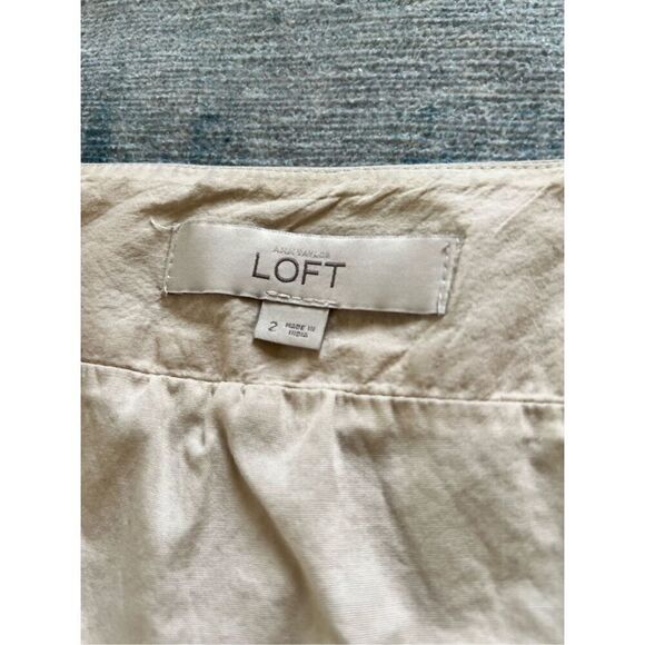 Ann Taylor Loft Beige Black Stripe A Line Skirt Size 2 - Picture 5 of 7